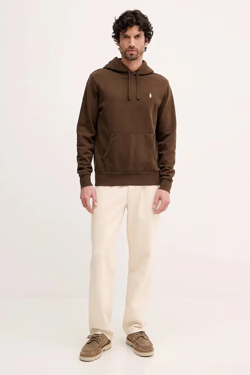 felpa in cotone uomo colore rosso con cappuccio 710916690 Marrone miniatura 2