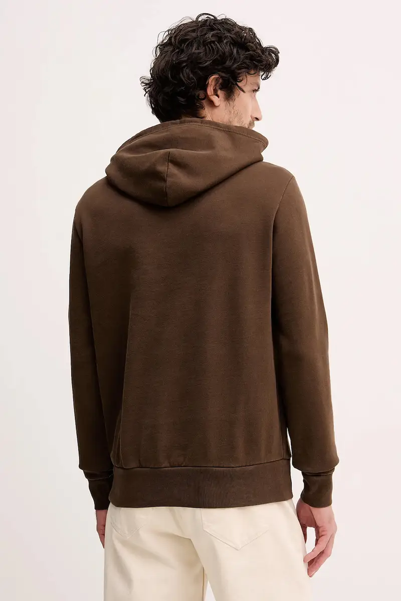 felpa in cotone uomo colore rosso con cappuccio 710916690 Marrone miniatura 3