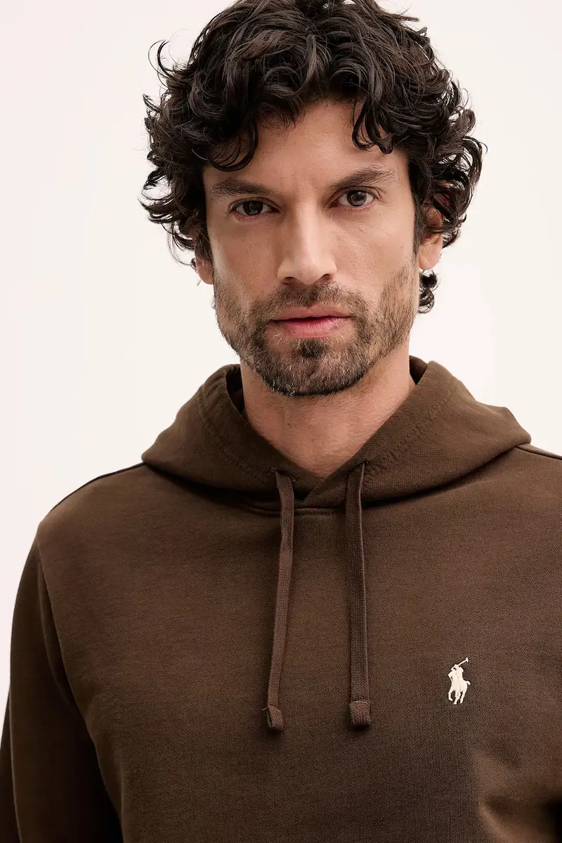 felpa in cotone uomo colore rosso con cappuccio 710916690 Marrone miniatura 4