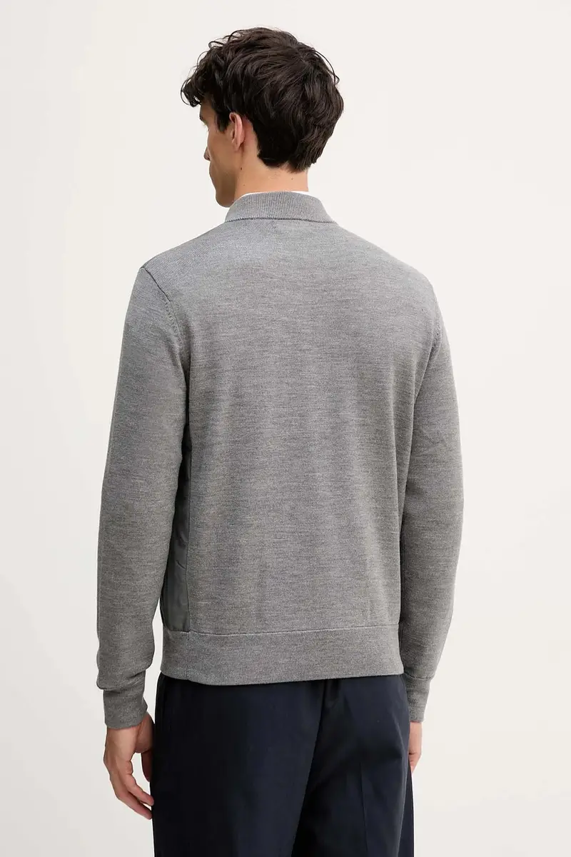 felpa in misto lana colore blu navy 710951113 Grigio miniatura 3