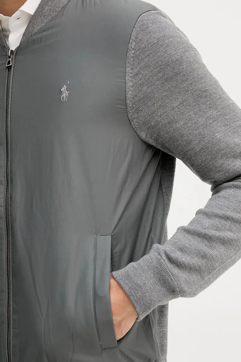 felpa in misto lana colore blu navy 710951113 Grigio miniatura 5