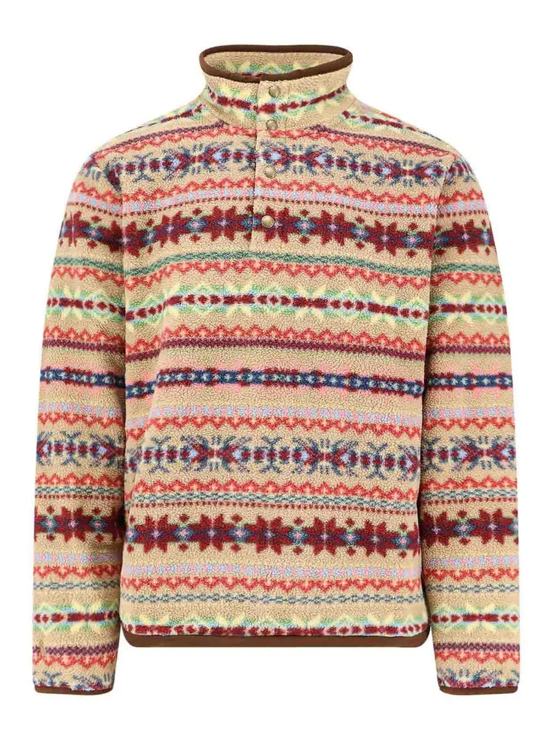 Felpa Multicolore In Materiale Riciclato Cammello