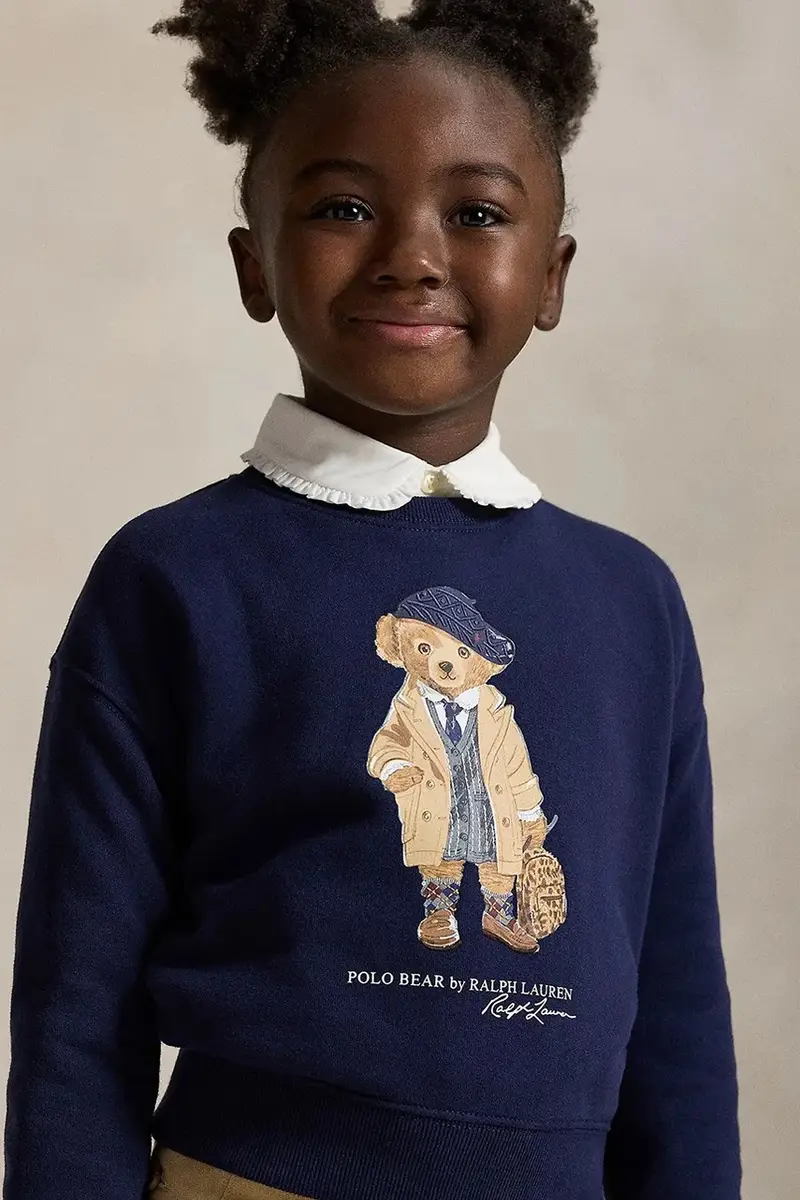 felpa per bambini con cotone Blu navy miniatura 5