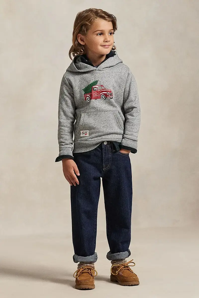 felpa per bambini con cotone Grigio miniatura 4