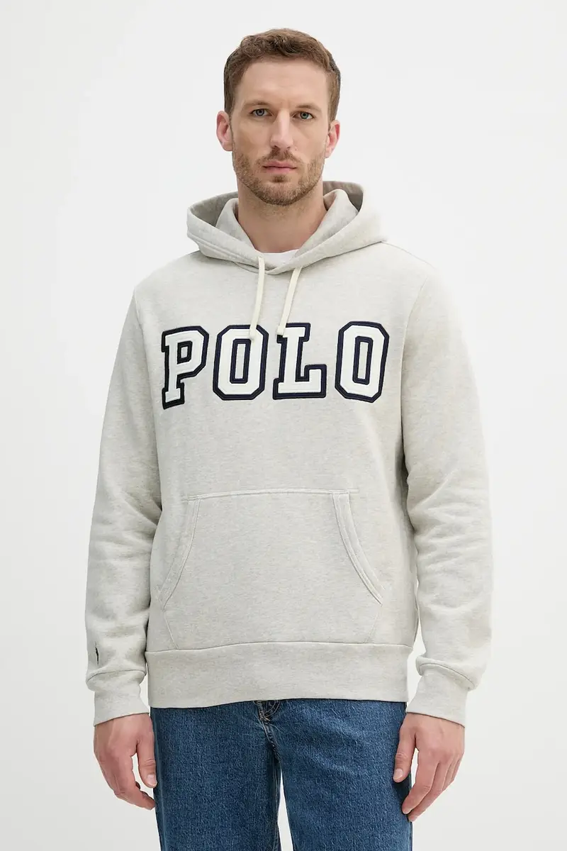felpa Pohoodm2 Long Sleeve uomo colore grigio con cappuccio con applicazione 710972664