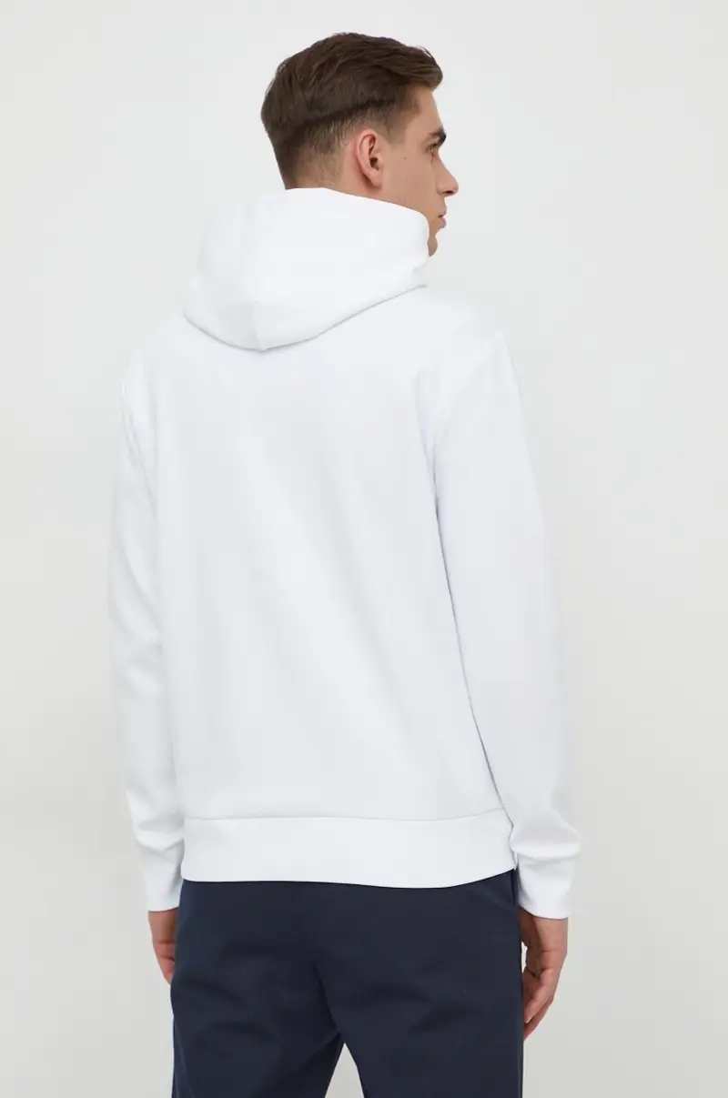 felpa uomo colore bianco con cappuccio con applicazione miniatura 2