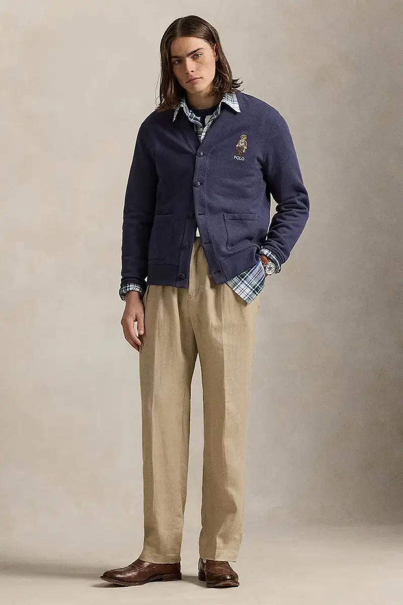 felpa uomo colore blu con applicazione 710980316 miniatura 3