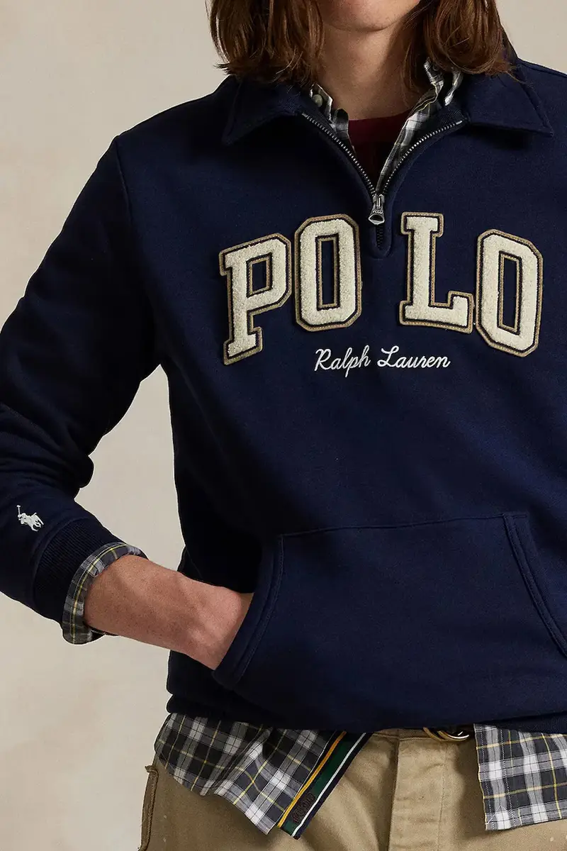 felpa uomo colore blu navy con applicazione 710981150 miniatura 4