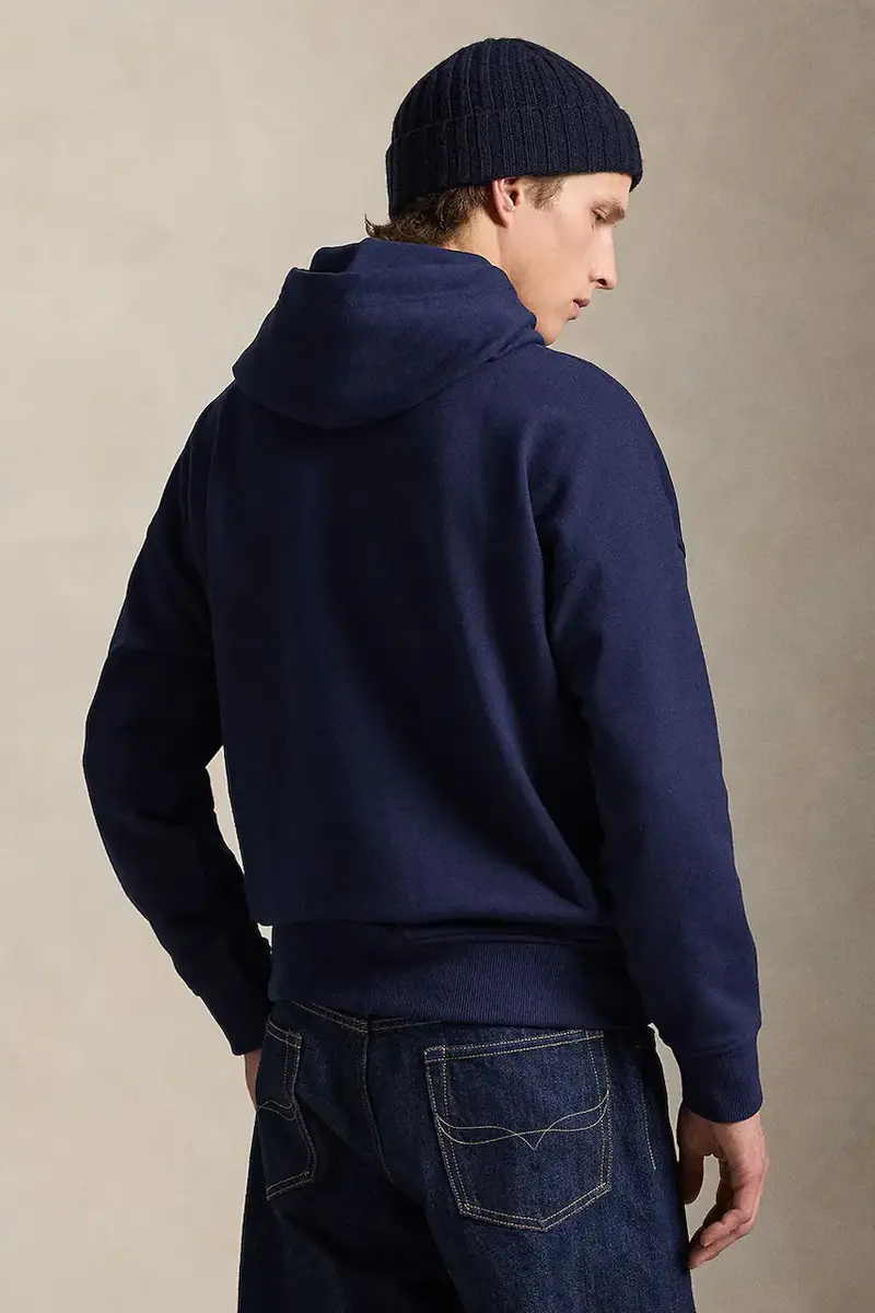 felpa uomo colore nero con cappuccio Blu navy miniatura 2