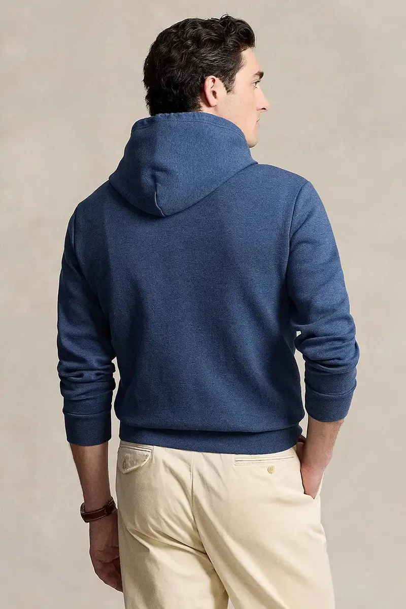 felpa uomo colore nero con cappuccio con applicazione 710936586 Blu navy miniatura 2