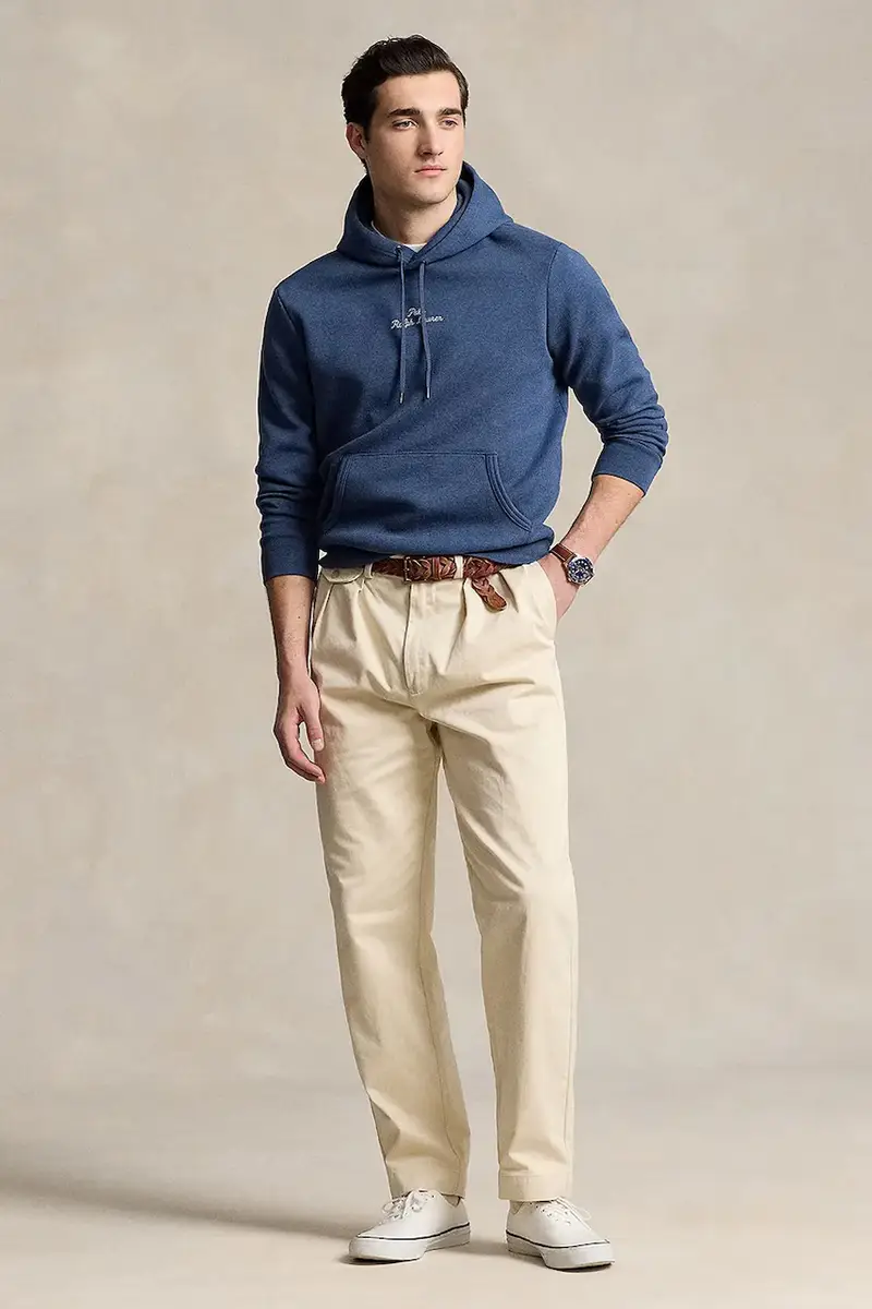 felpa uomo colore nero con cappuccio con applicazione 710936586 Blu navy miniatura 3