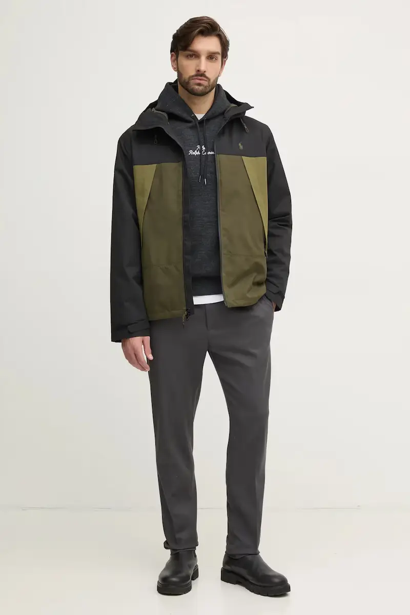 felpa uomo colore nero con cappuccio con applicazione 710936586 Grigio miniatura 2