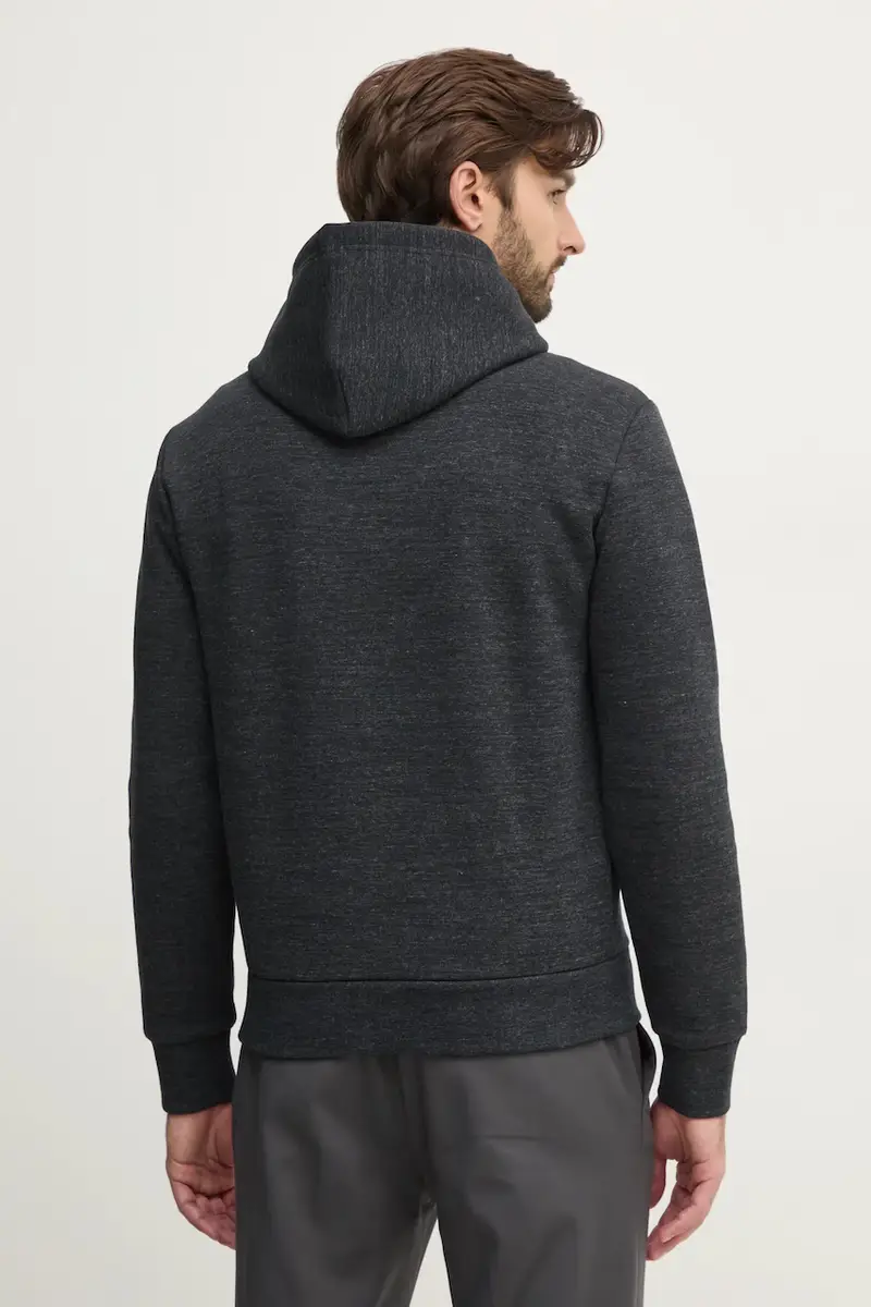 felpa uomo colore nero con cappuccio con applicazione 710936586 Grigio miniatura 3