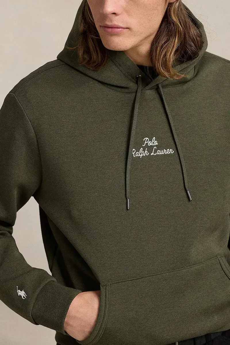 felpa uomo colore nero con cappuccio con applicazione 710936586 Verde miniatura 4