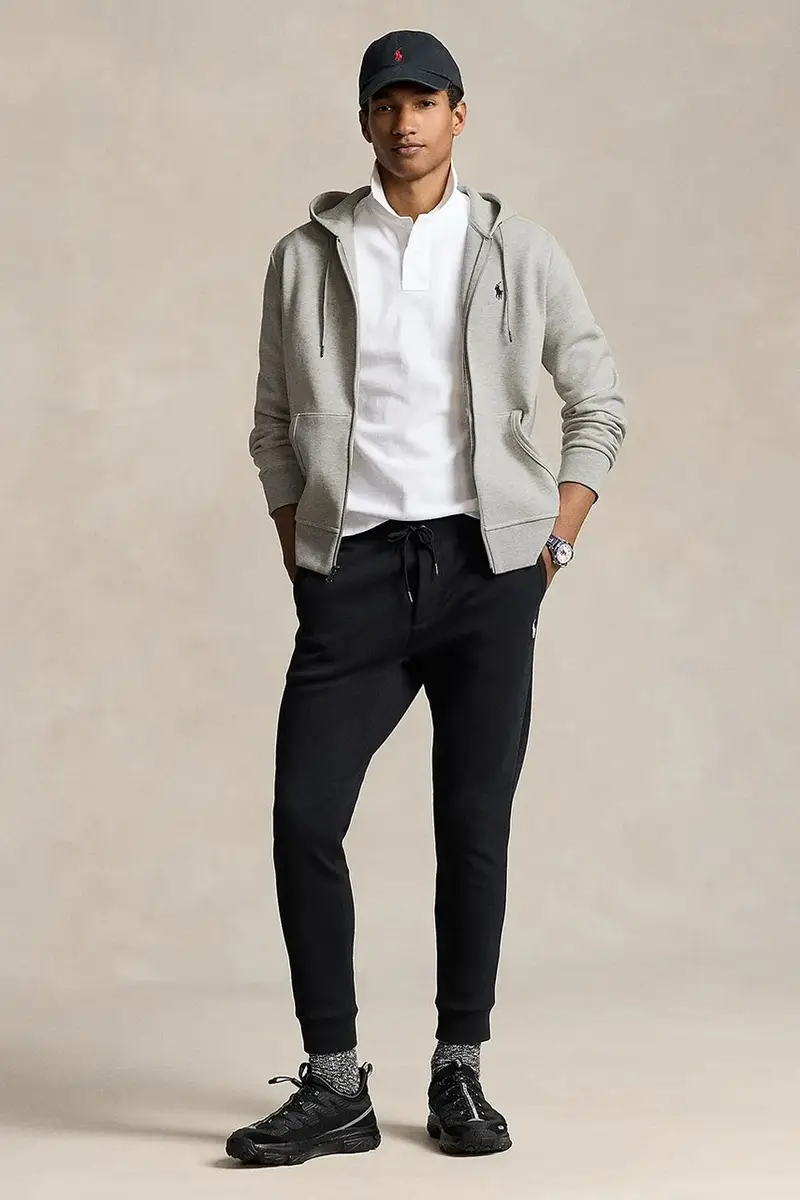 felpa uomo colore nero con cappuccio Grigio miniatura 3