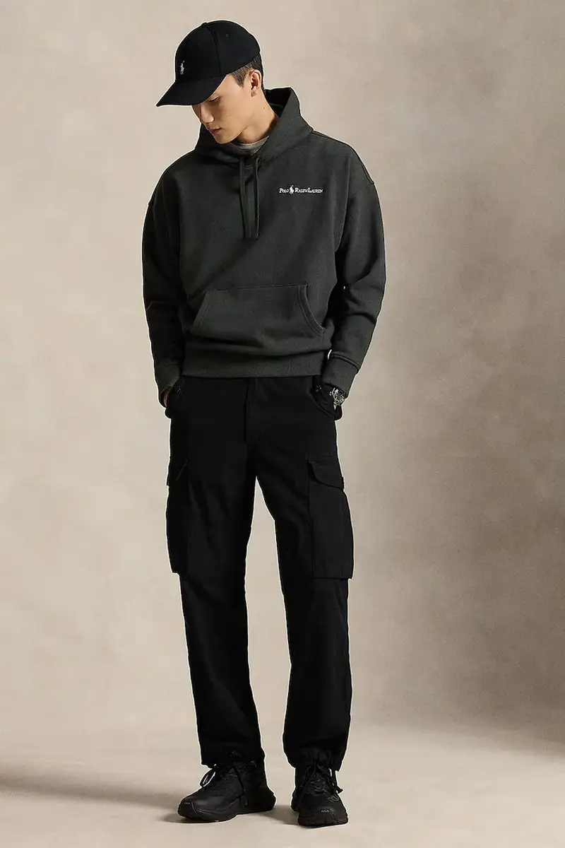 felpa uomo colore nero con cappuccio Grigio miniatura 3