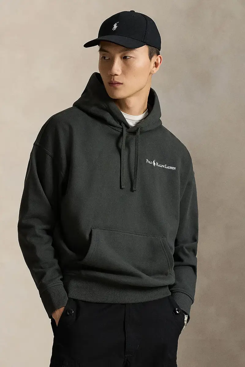 felpa uomo colore nero con cappuccio Grigio