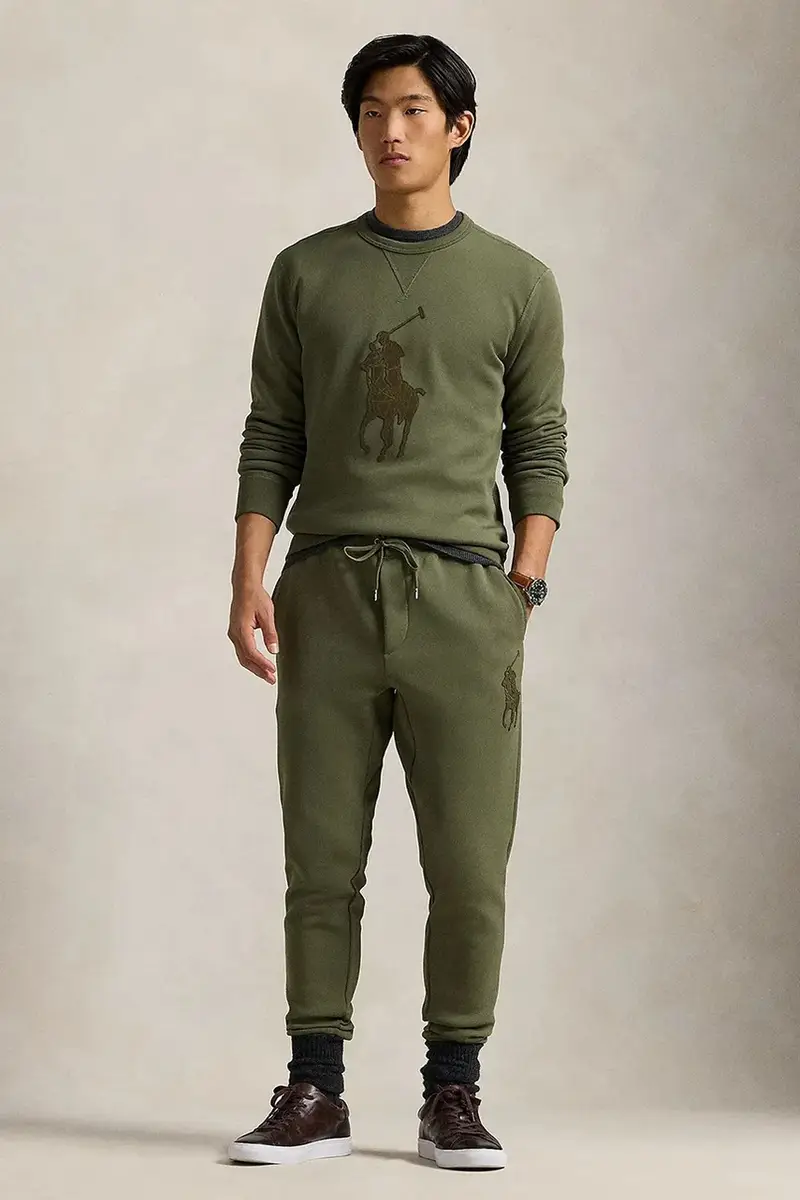 felpa uomo colore verde con applicazione 710957586 miniatura 3