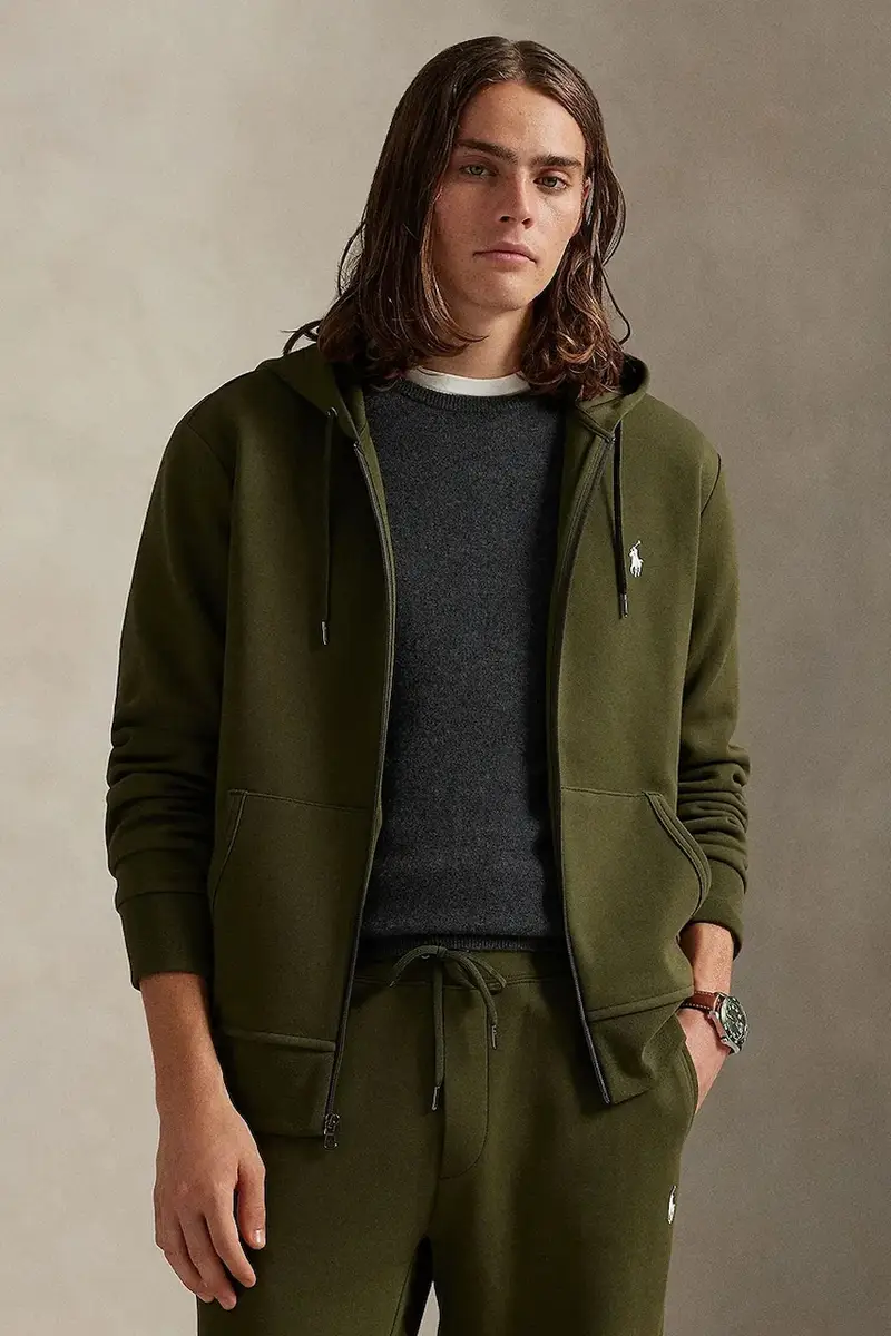 felpa uomo colore verde con cappuccio 710881517