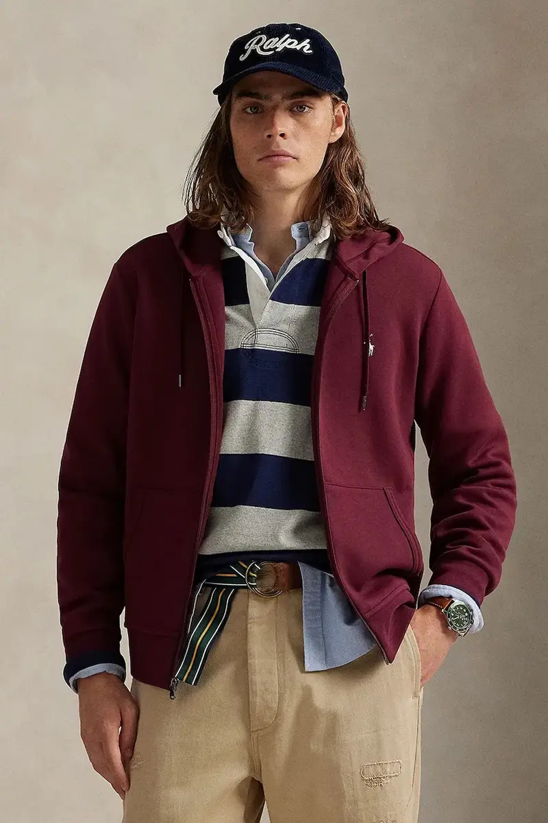 felpa uomo colore verde con cappuccio 710881517 Granata