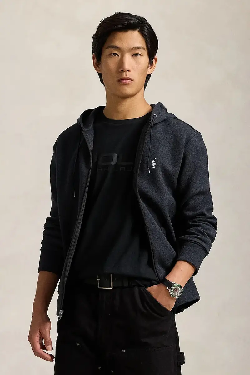 felpa uomo colore verde con cappuccio 710881517 Nero