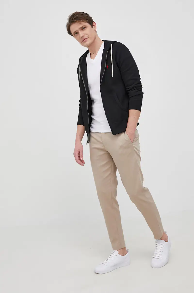 felpa uomo con cappuccio Nero