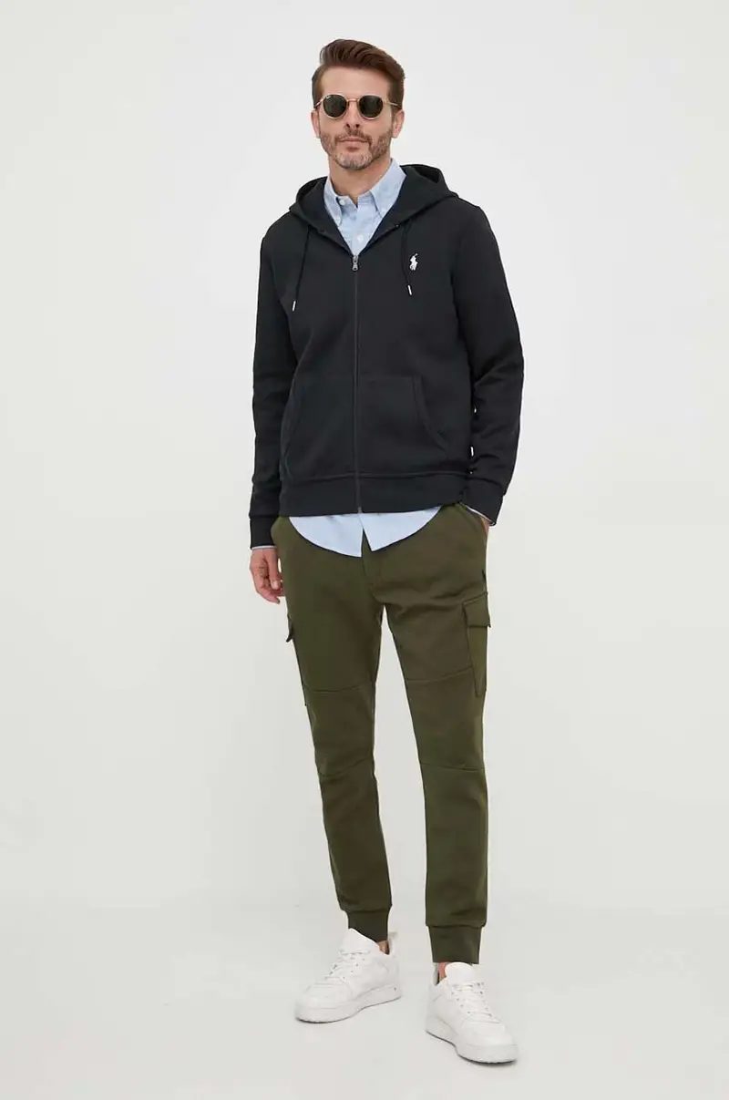 felpa uomo con cappuccio Nero miniatura 2