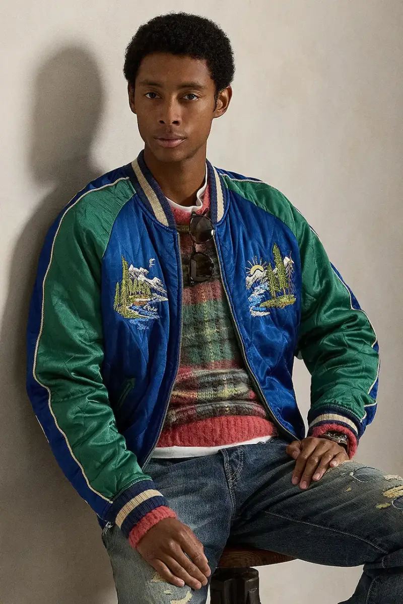 giacca bomber TAKIHYO SATIN.SVNR colore blu 710977856001