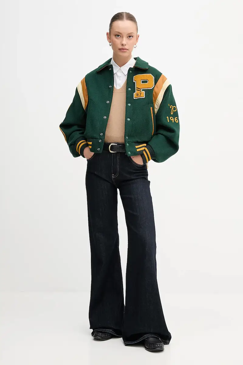 giacca con lana colore verde 211971014 miniatura 2