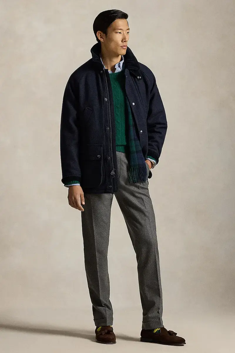 giacca in lana Blu navy miniatura 3