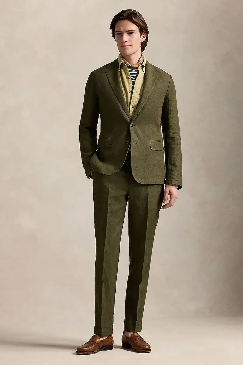 giacca in lino Sportcoat colore verde 715927474 miniatura 5