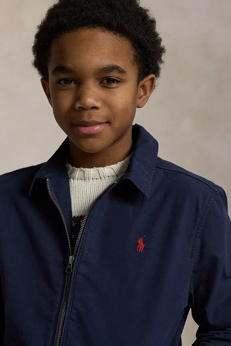 giacca per bambini in cotone colore blu navy 323934661002 miniatura 5