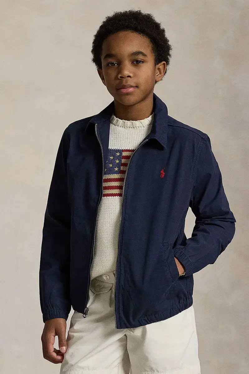 giacca per bambini in cotone colore blu navy 323934661002