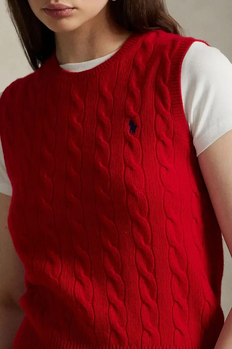 gilet con cashmere colore rosso 211972134 miniatura 4