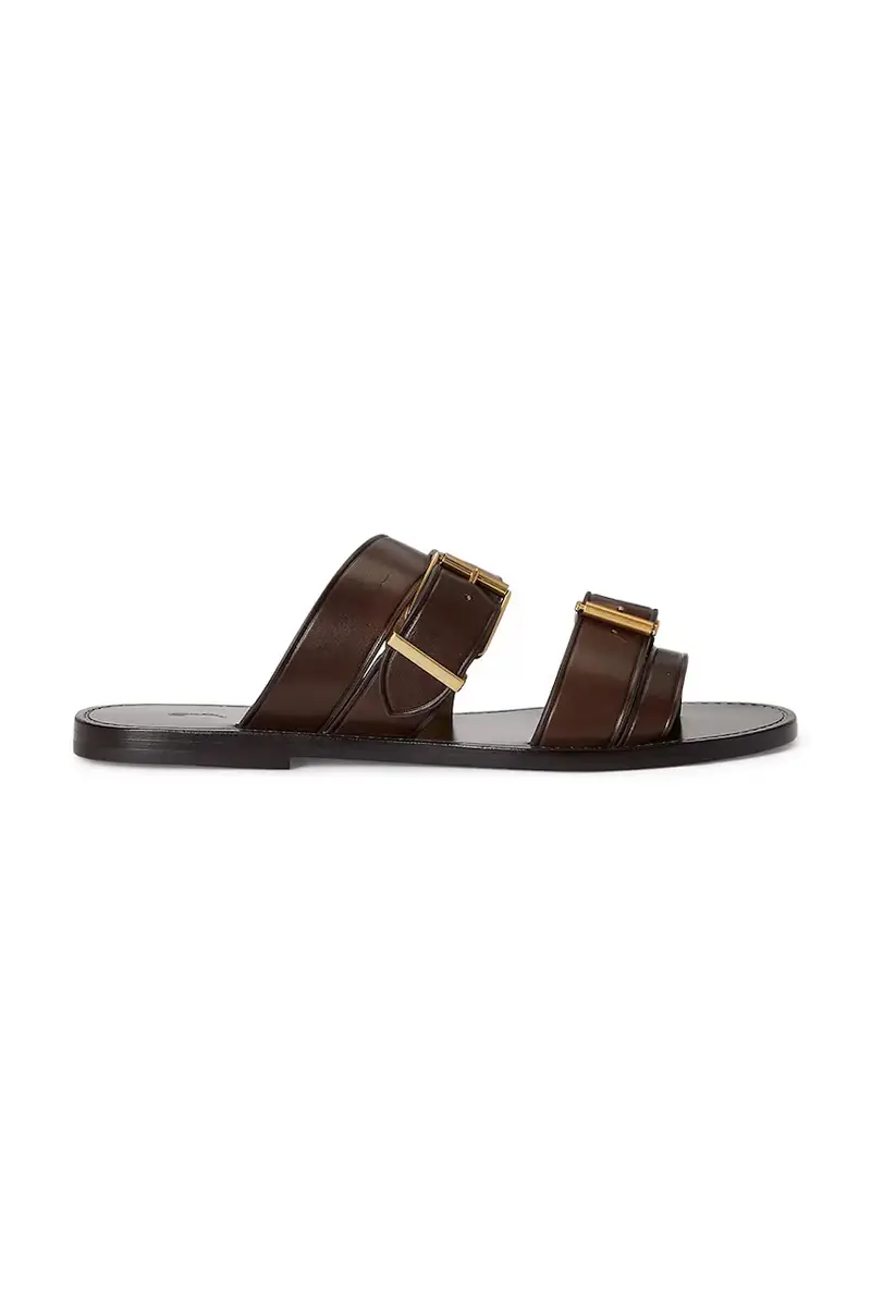 infradito in pelle Bkle Slide Marrone