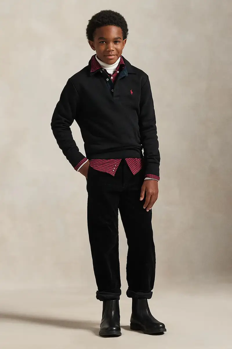 longsleeve in cotone bambino/a Nero miniatura 4