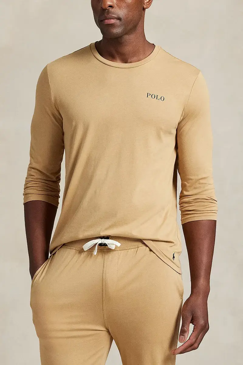longsleeve pigiama in cotone uomo colore beige 714950582
