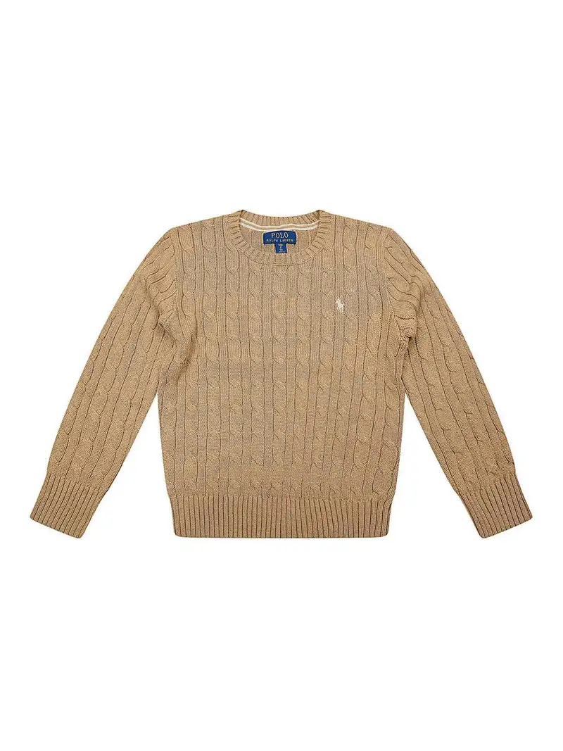 Ls Cable Cn-Tops-Maglione Cammello