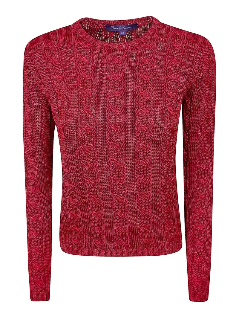 Ls Cn Cable-Manica lunga-Maglione Rosso