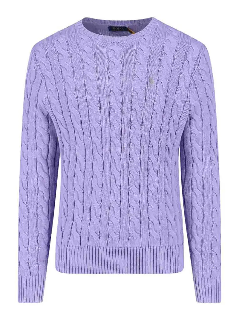 Maglia A Trecce Viola