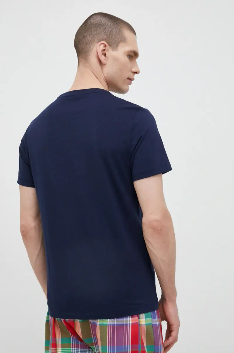 maglieta notte in lana Blu navy miniatura 3