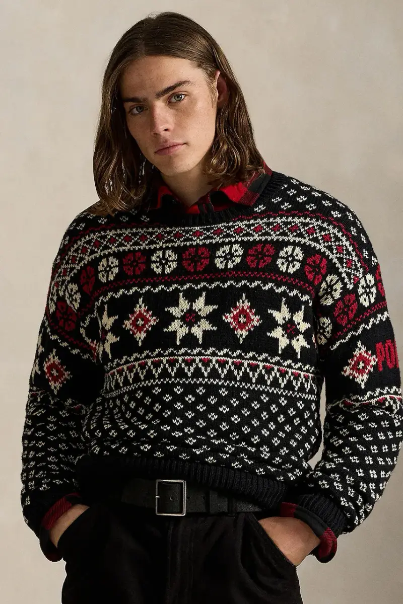 maglione con aggiunta di cachemire uomo 710982258 Multicolore