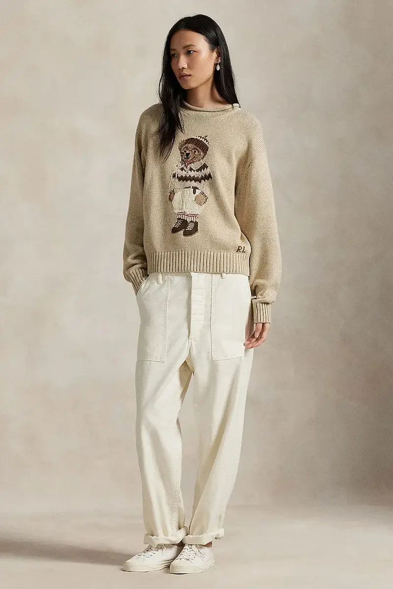 maglione con lana colore beige 211978315 miniatura 3