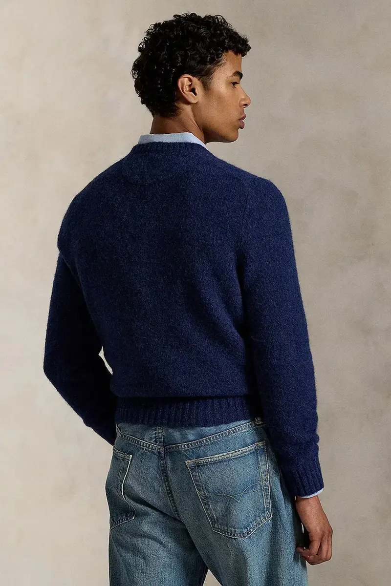 maglione con lana colore blu navy 710979098 miniatura 2