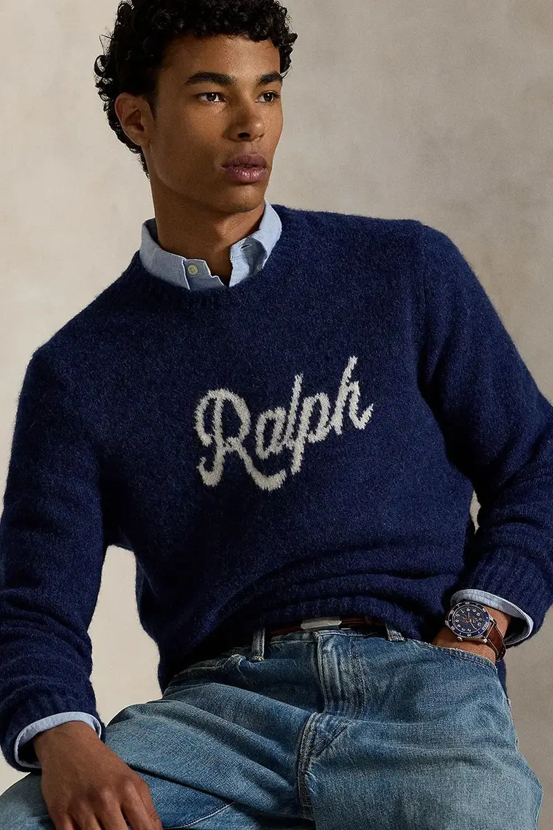 maglione con lana colore blu navy 710979098 miniatura 5