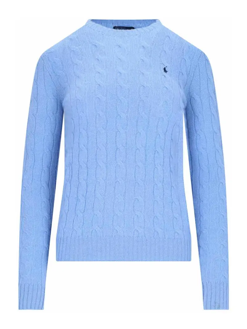 Maglione Girocollo Logo Blu