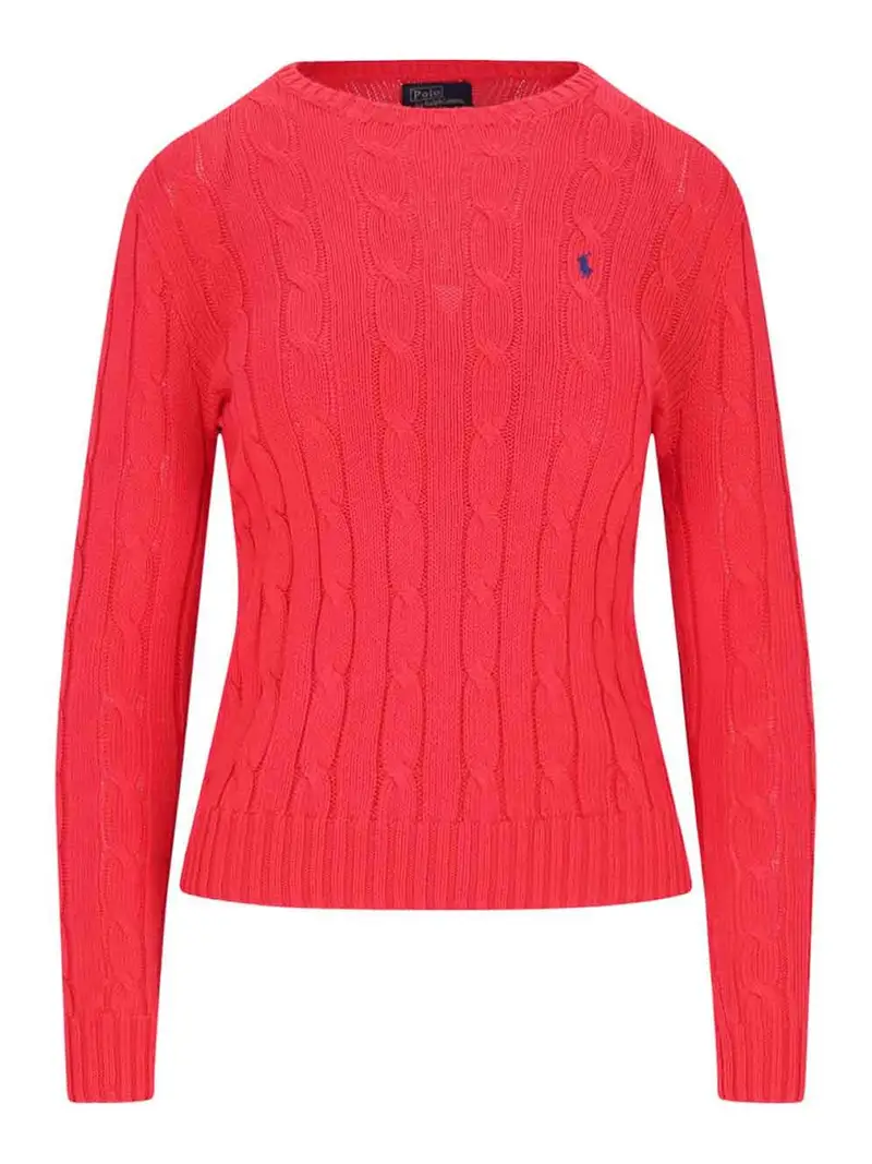 Maglione girocollo logo Rosso