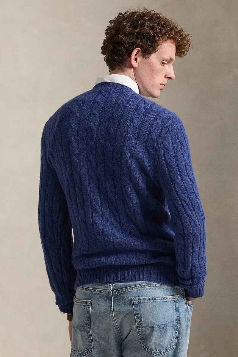 maglione in cachemirie Blu navy miniatura 2
