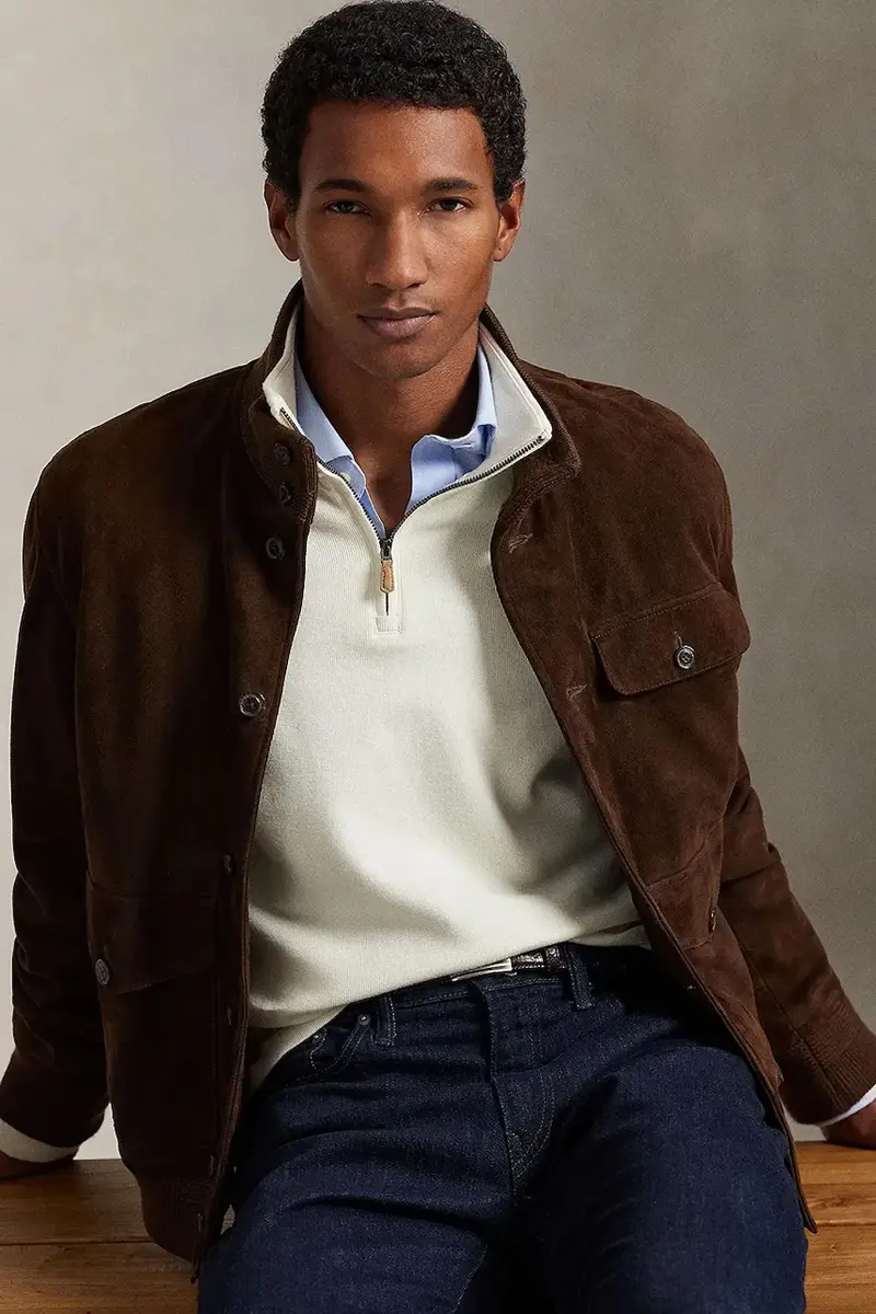 maglione in cotone 40/1 DBL KNIT JACQ Beige miniatura 5