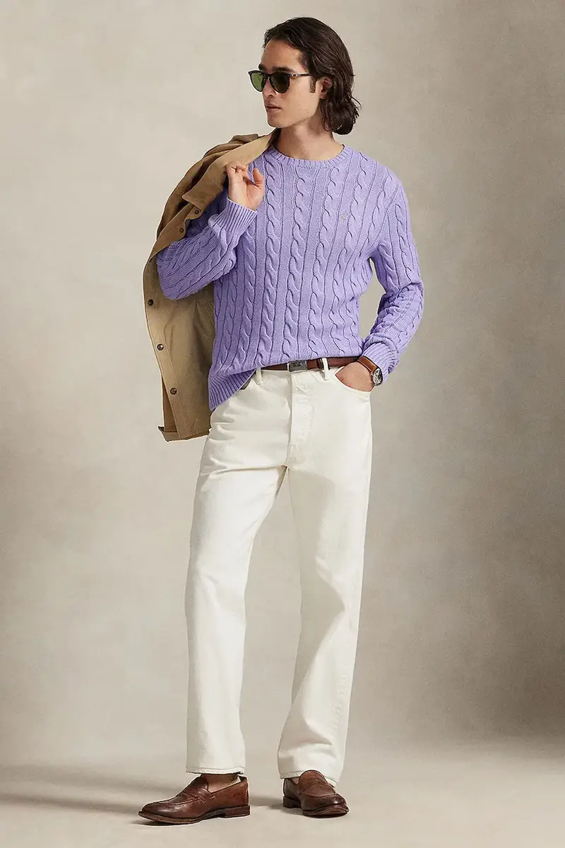 maglione in cotone 5/1 ROVING COTTON Violetto miniatura 3